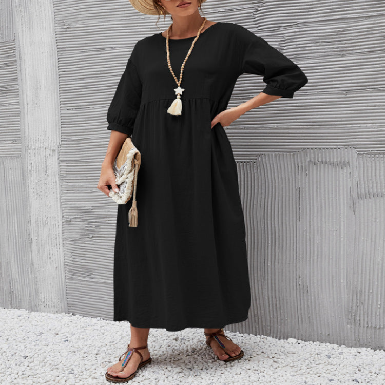 Robe longue décontractée pour femme avec manches vaporeuses et poches latérales Berg-Feldt