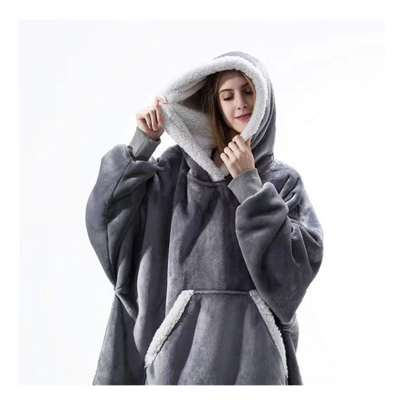 Dames, poncho douillet à capuche avec doublure douce et poches pratiques Berg-Feldt