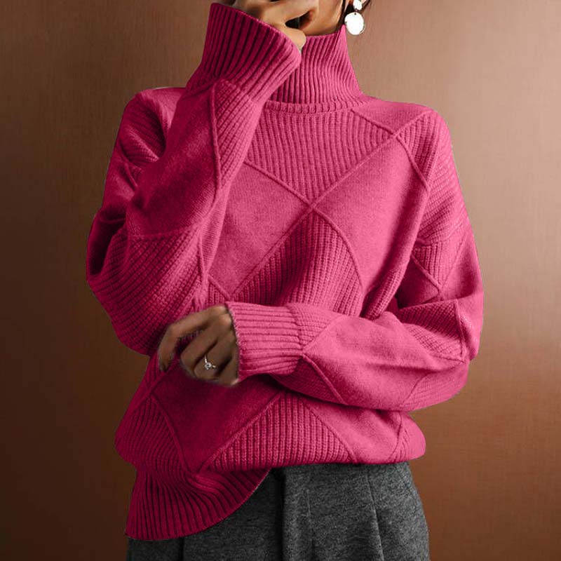 Berg-Feldt | Einfarbiger Klassischer Strickpullover Für Damen