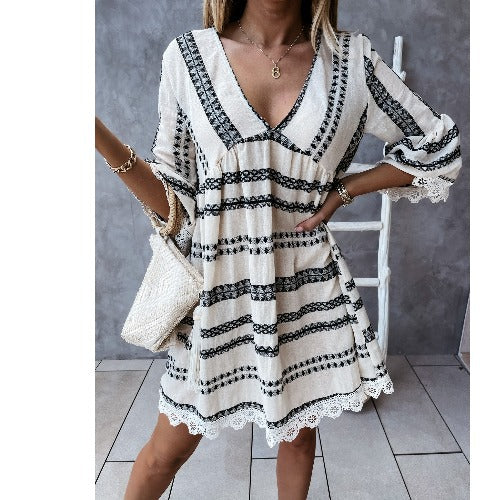 Robe tunique rayée bohème berg-feldt pour femme