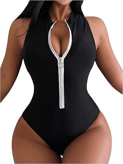 Maillot de bain sculptant pour femme avec fermeture éclair tendance de berg-feldt
