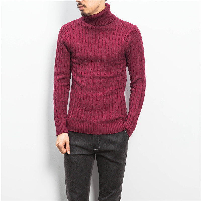 Herren komfortabler Rollkragenpullover mit Zopfmuster Berg-Feldt