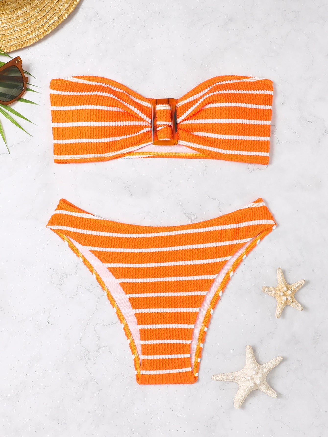 Haut de bikini bandeau raffiné pour femme avec nœud et taille haute de berg-feldt