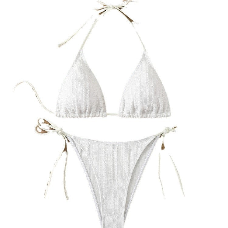 Haut de bikini triangulaire côtelé taille haute Berg-Feldt pour femme