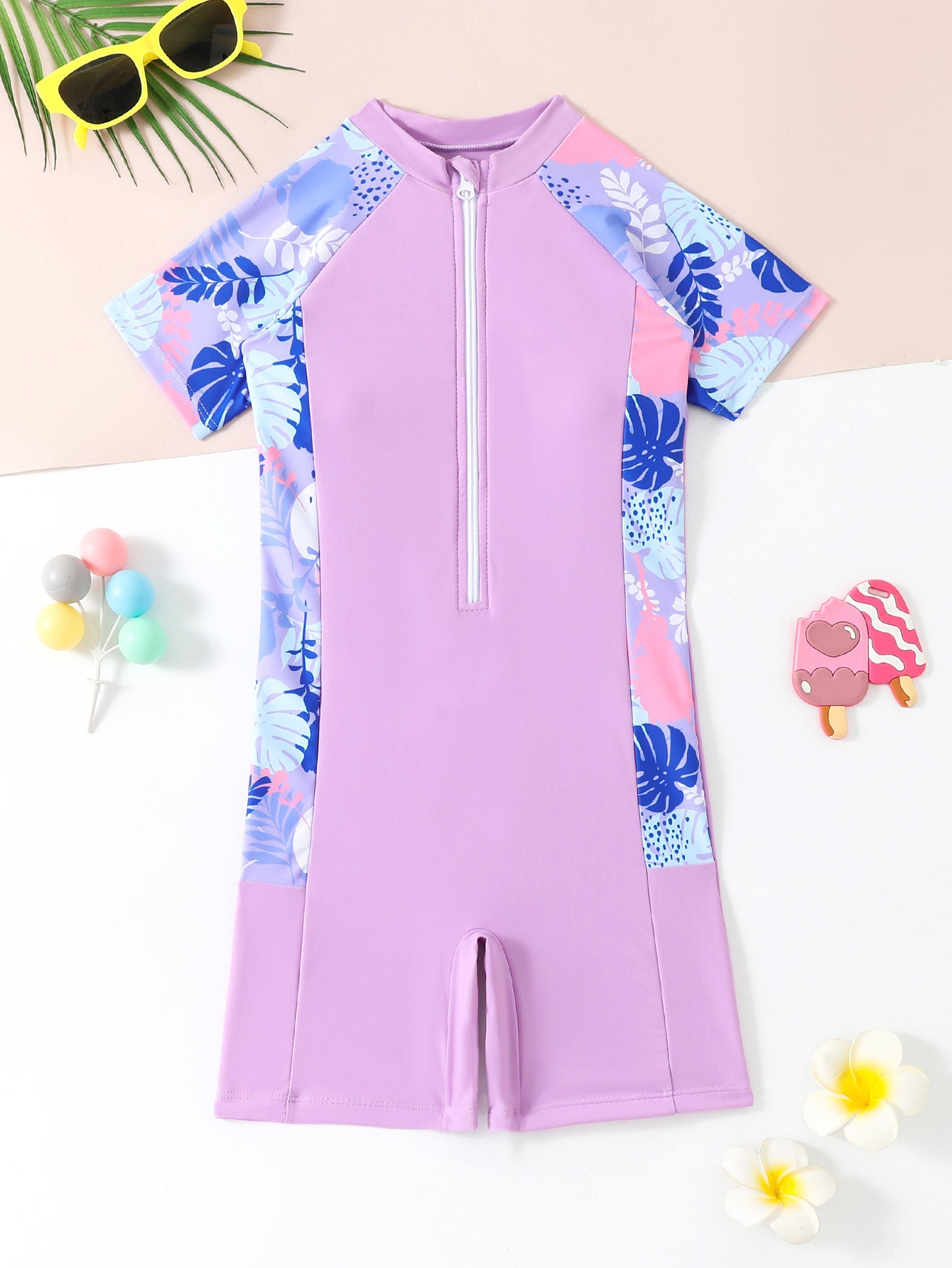 Maillot de bain enfant Berg-Feldt avec protection UV et motif floral