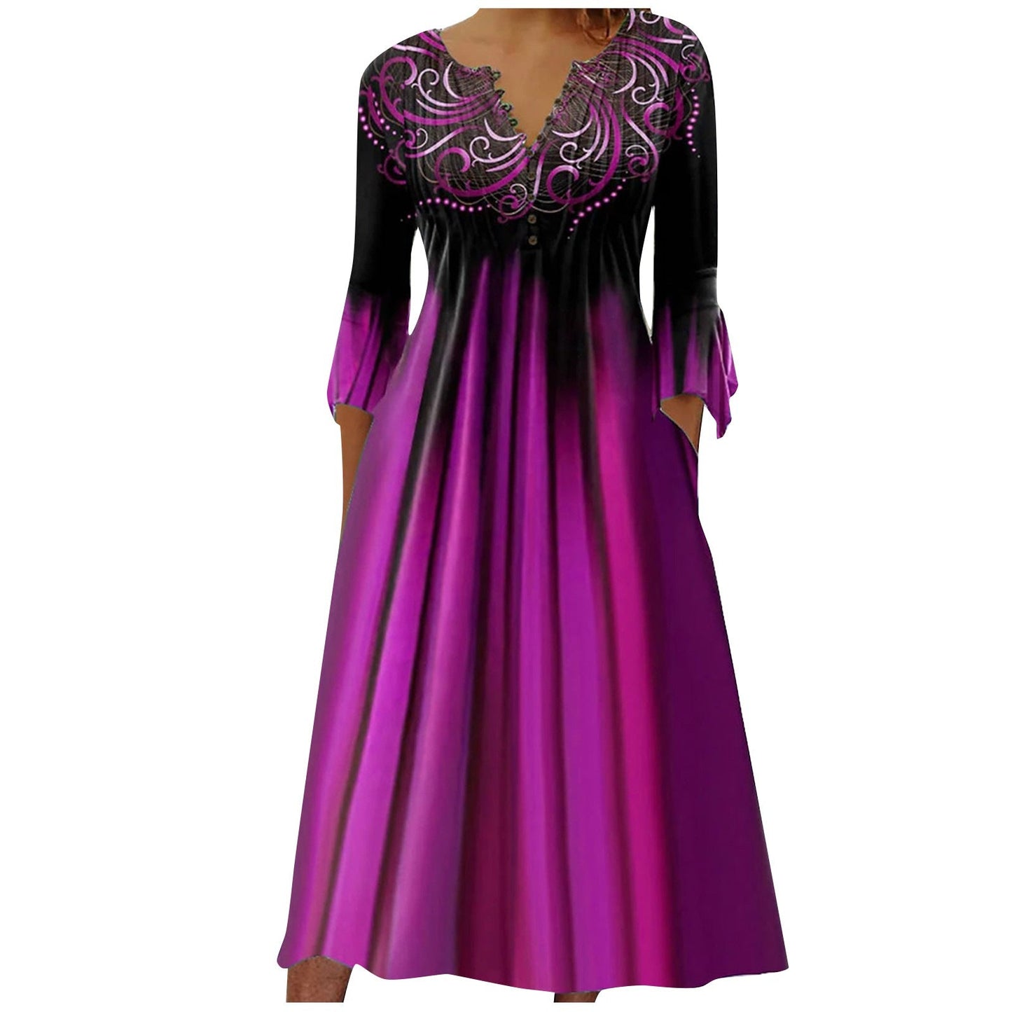 Robe midi élégante pour femme avec silhouette fluide brodée de berg-feldt