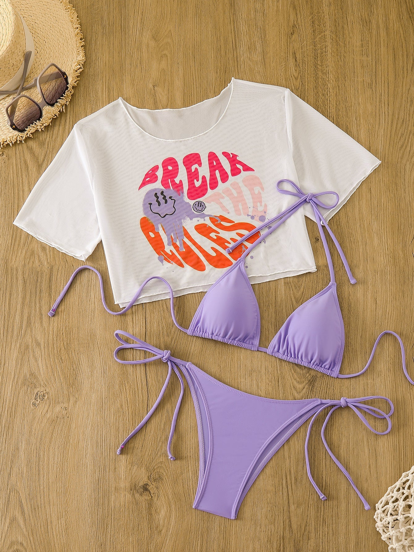 Ensemble bikini et crop top femme à imprimé graphique de berg-feldt