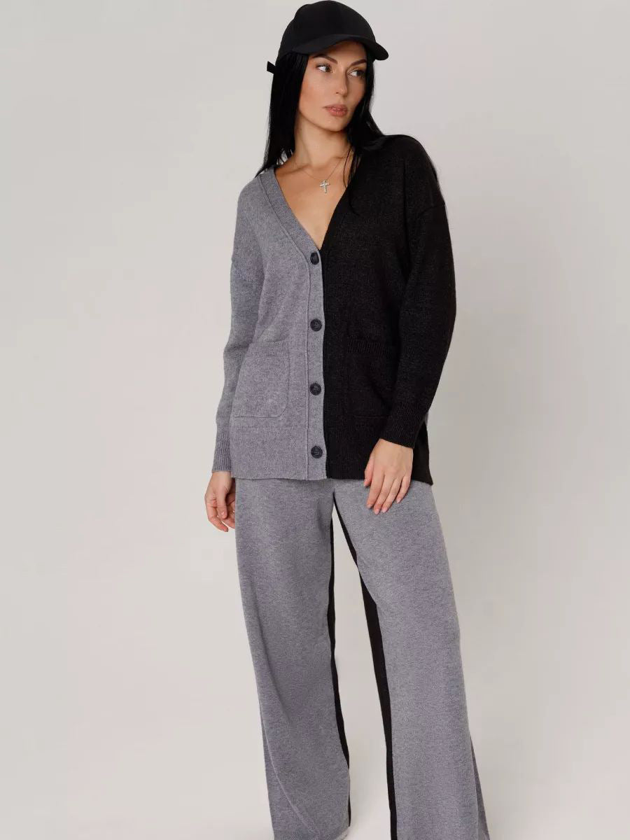 Gilet cardigan décontracté en tricot pour femme avec col en V et poches de berg-feldt