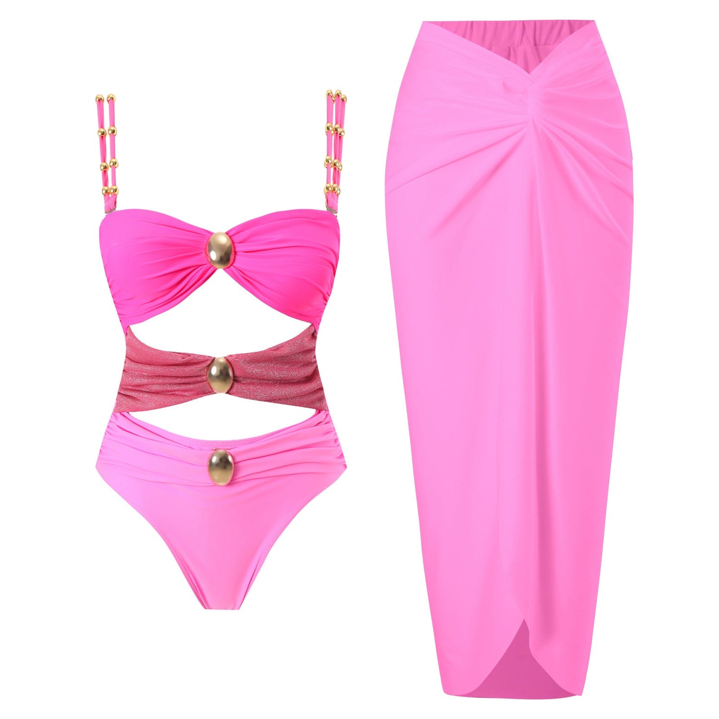 Elegantes Damen Badeanzug Zweiteiler Set mit Wickelrock von berg-feldt