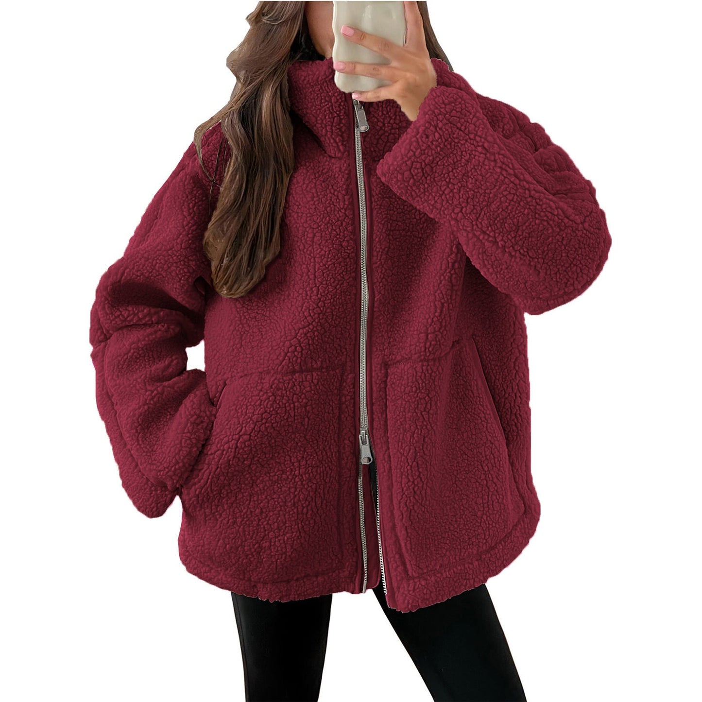 Veste douillette en teddy zippée pour femme Berg-Feldt