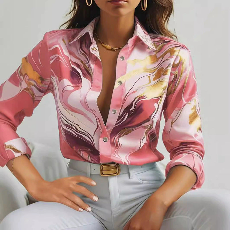 Chemise en satin élégante à motif nautique berg-feldt pour femme