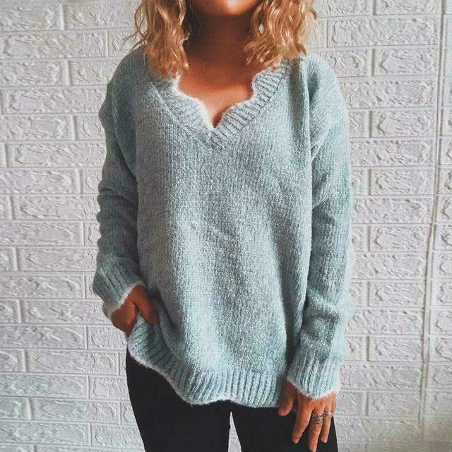 Berg-Feldt | Pullover - Damen Herbst Einfarbiger Lässiger Pullover