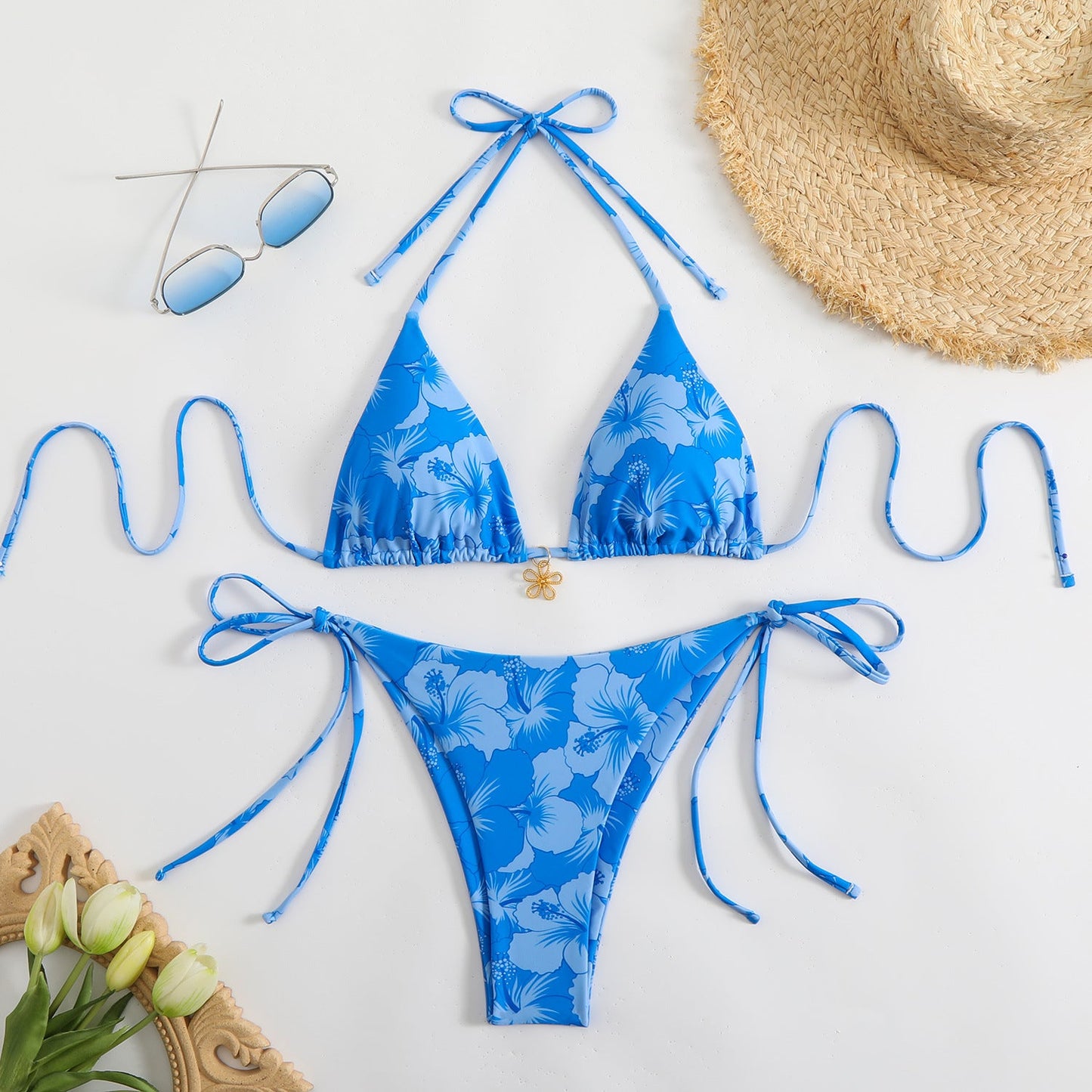 Haut de bikini triangle fleuri Berg-Feldt pour femme (1750839272)