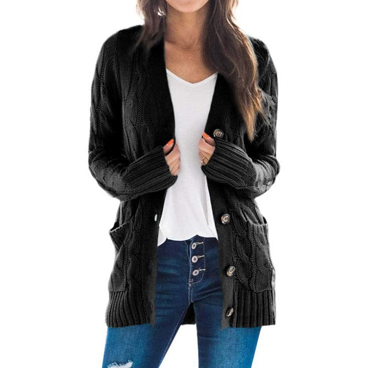 Cardigan en tricot pour femme avec motifs torsadés et grands boutons Berg-Feldt