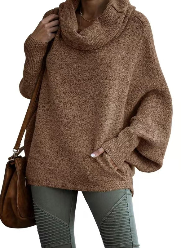Women's casual knit sweater with soft stand-up collar and wide sleeves Berg-Feldt