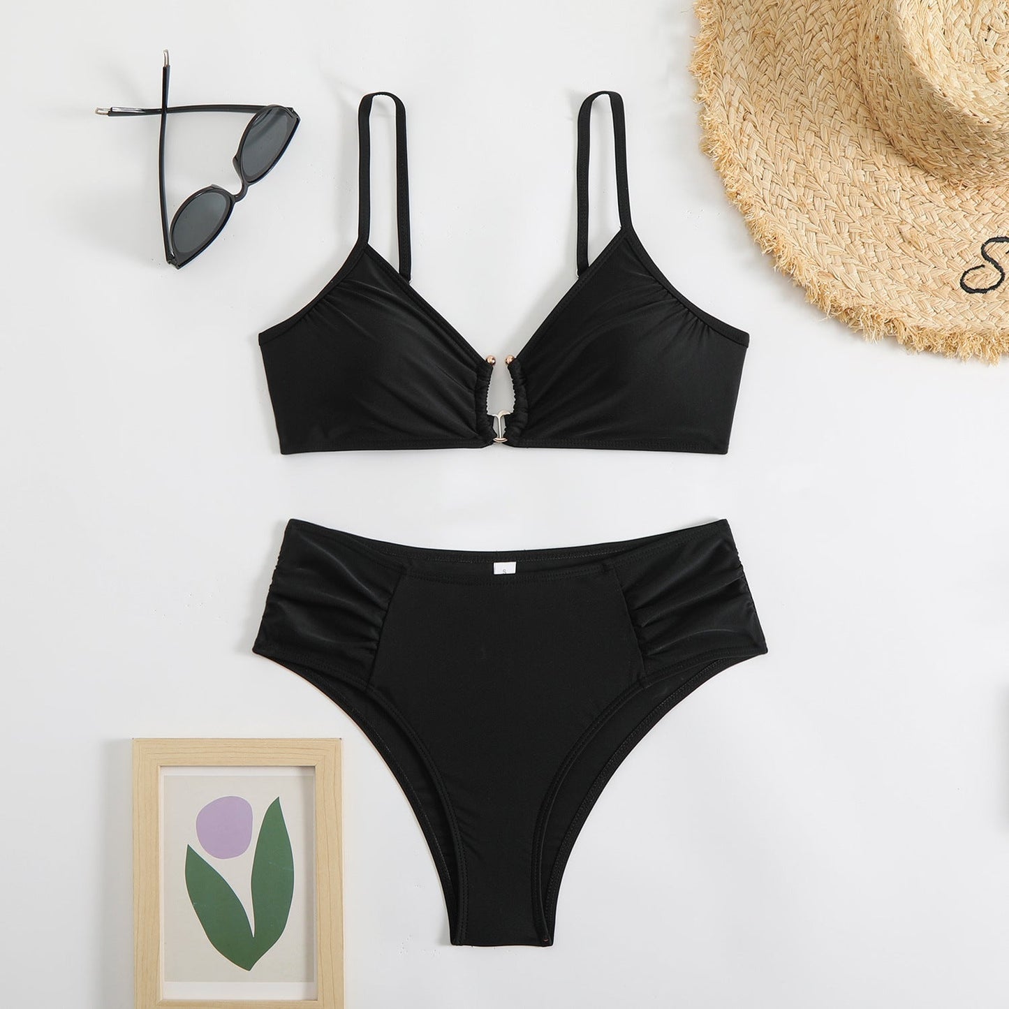 Hochgeschnittener Dreiecksbikini mit Raffungen von berg-feldt für Damen