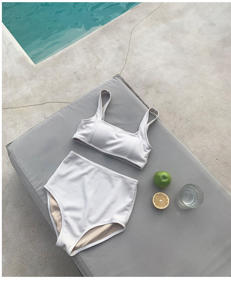 Ensemble haut court côtelé et slip de bikini taille haute Berg-Feldt pour femmes