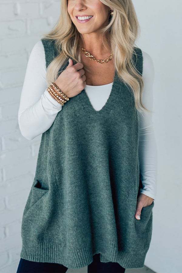 Damen Poncho en maille confortable avec poches latérales Berg-Feldt