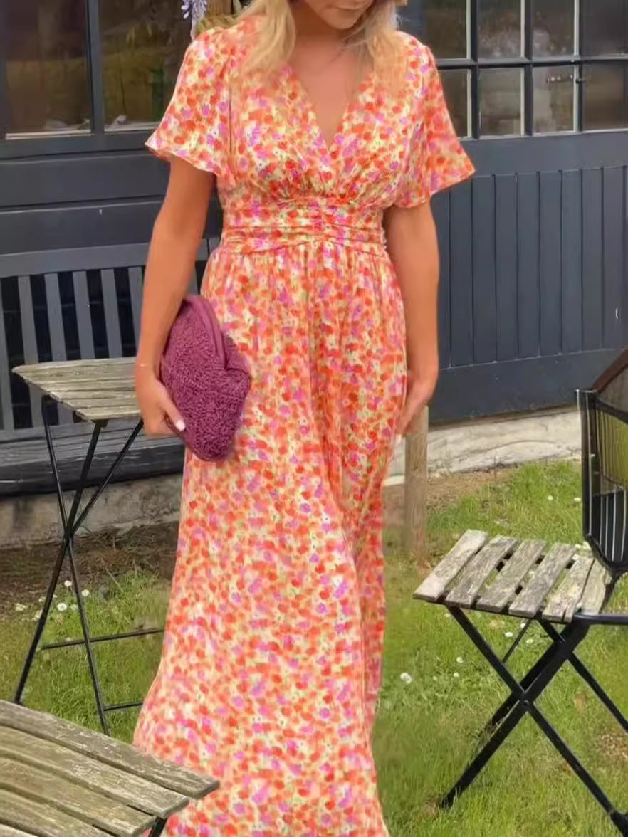 Robe longue à manches évasées et à taille ajustée de berg-feldt