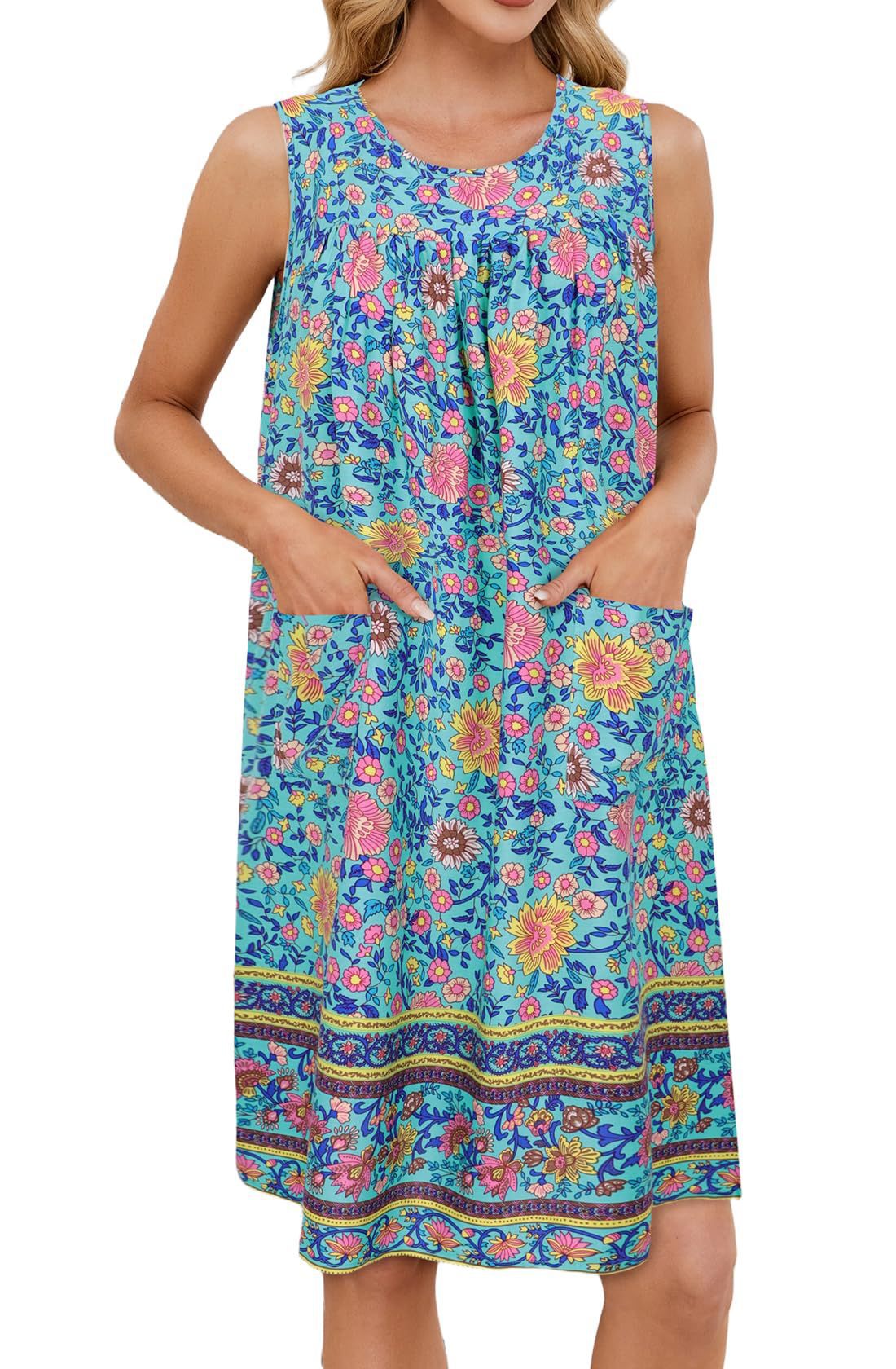 Robe de plage légère pour femme avec poches et motif floral berg-feldt