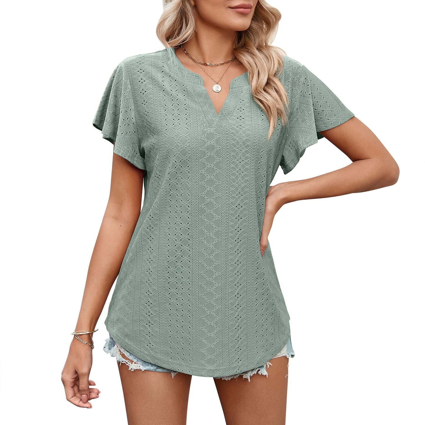 Damen Blouse aérienne avec motif perforé Berg-Feldt