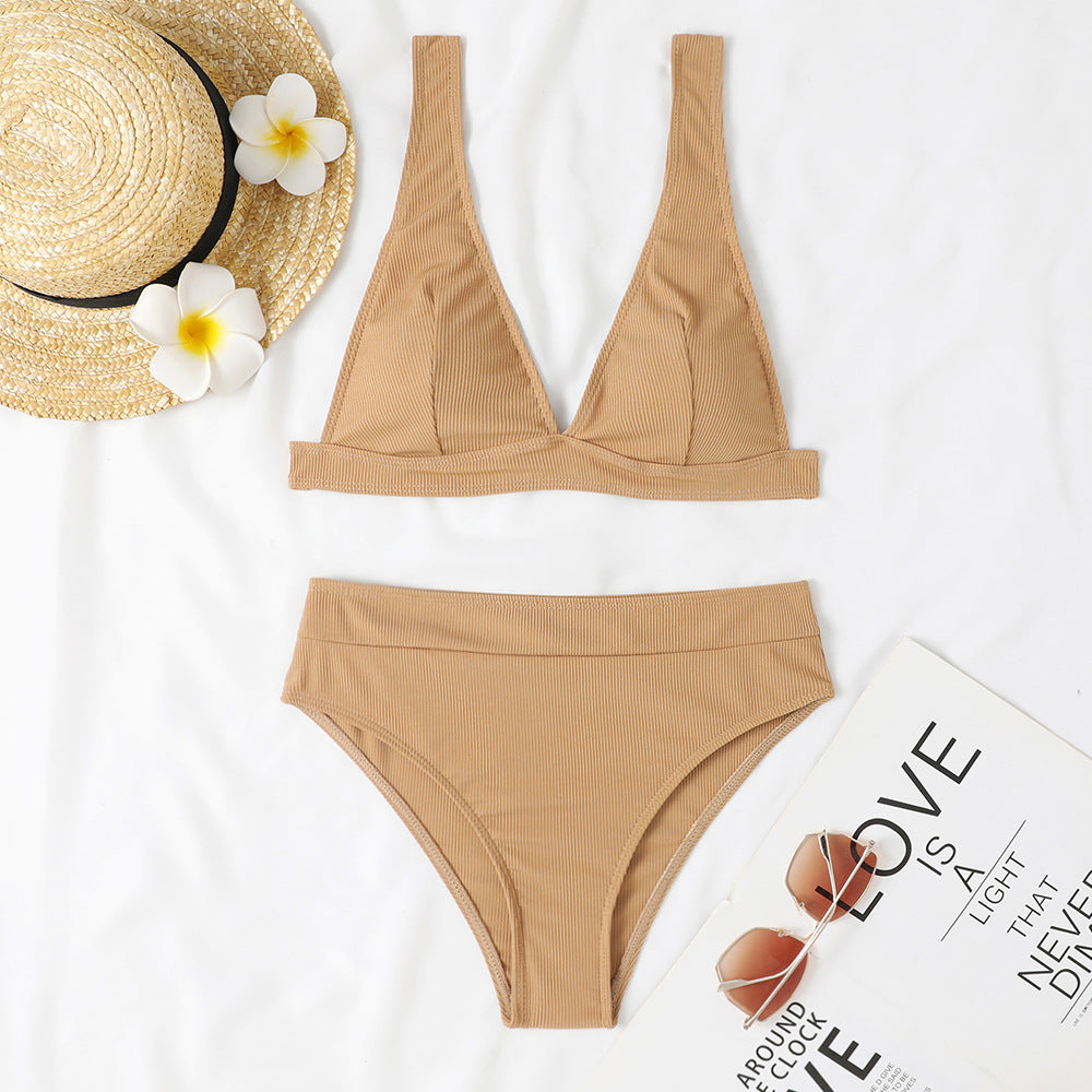 Ensemble de bikini taille haute et décolleté en V profond pour femme de berg-feldt