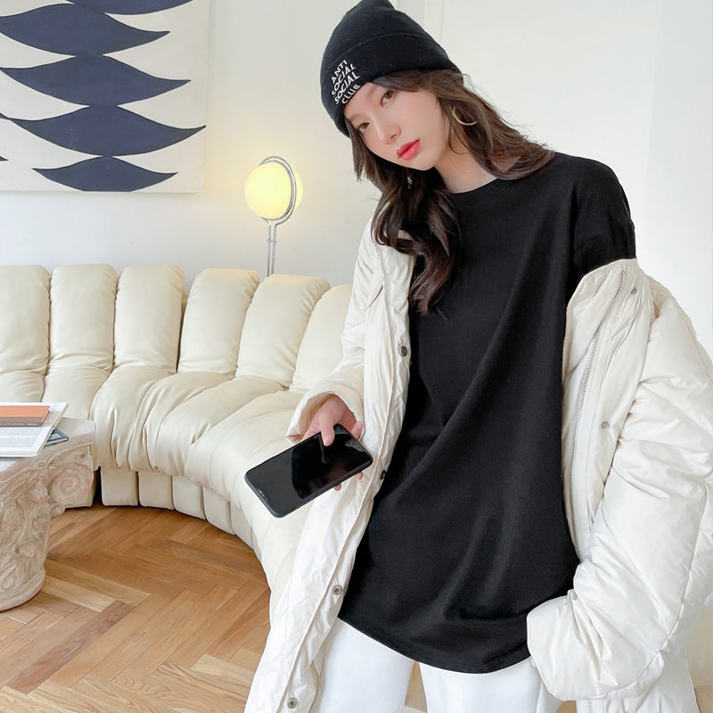 Lässiges, atmungsaktives Damen-Langarmshirt in Oversize aus hochwertigem Baumwollmix von berg-feldt
