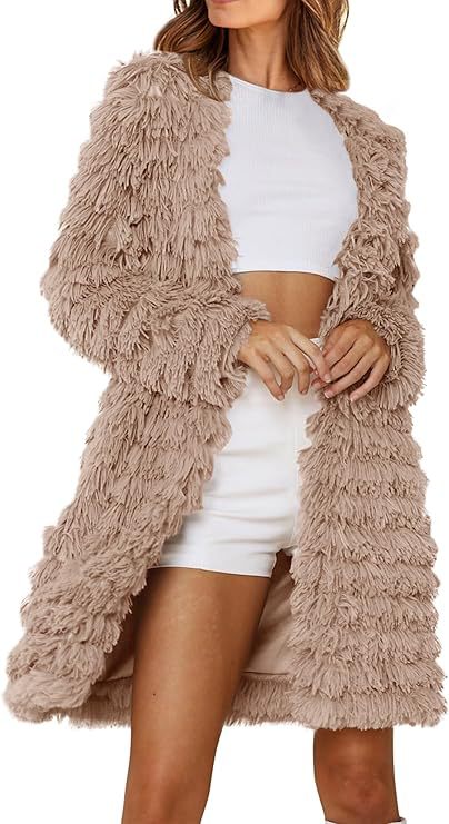 Manteau à franges long pour femme Berg-Feldt
