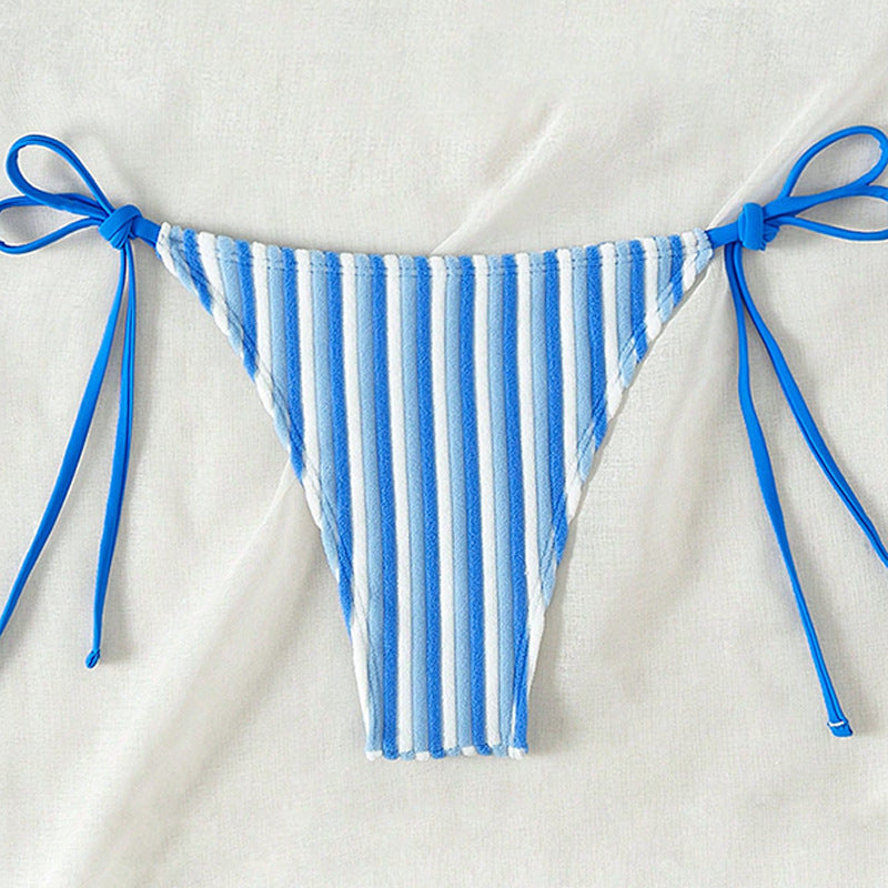 Culotte de bikini femme berg-feldt à bandes ajustables et motif rayé