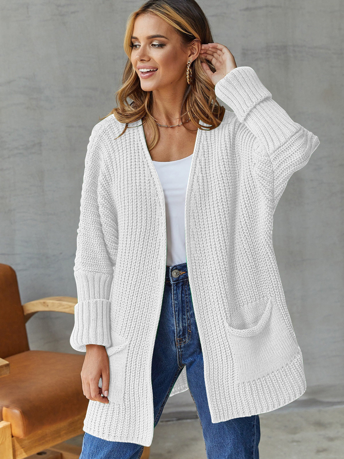 Cardigan douillet pour femme avec poches profondes et manches volumineuses Berg-Feldt