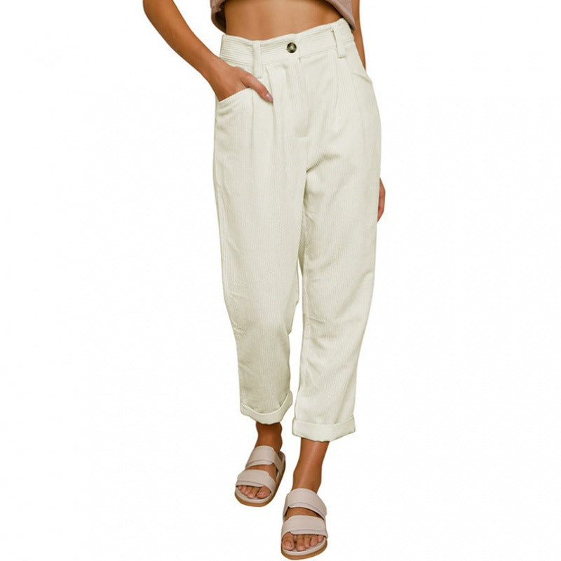 Elegante Damenhose mit hoher Taille und Falten von berg-feldt