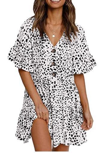 Robe midi pour femme à imprimé animal et volants, de berg-feldt