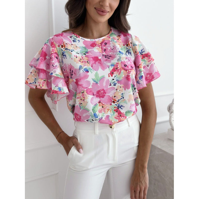 Blouse à imprimé floral pour femme par berg-feldt