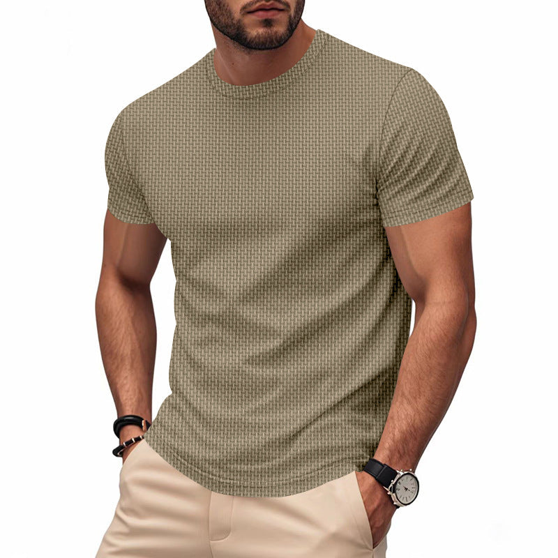 Herren Kurzarm T-Shirt mit strukturiertem Design und atmungsaktiver Baumwolle Berg-Feldt