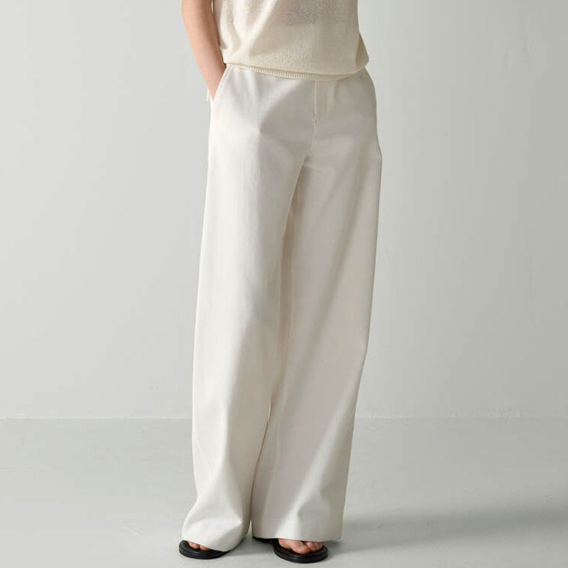 Pantalon large et élégant pour femme, avec plis sur le devant et poches latérales, de berg-feldt