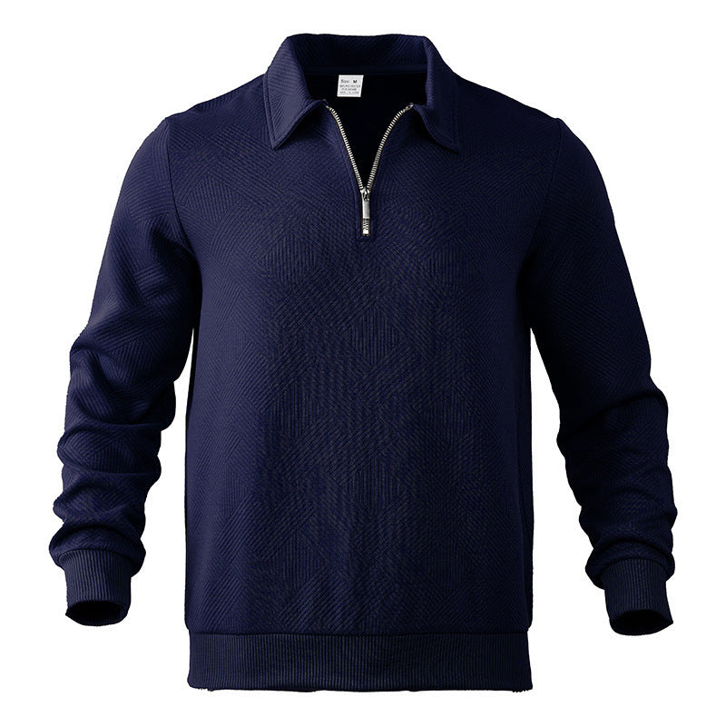Herren Fleece Pullover mit strukturierter Oberfläche und modernen Kontrastdetails Berg-Feldt