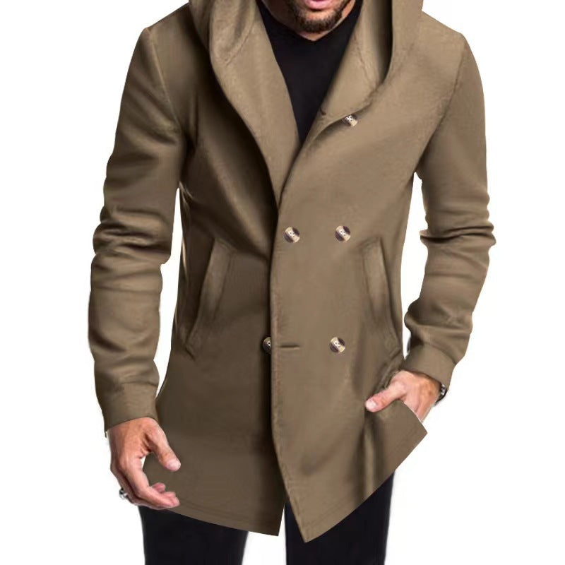 Manteau de ville à capuche croisé Berg-Feldt pour hommes