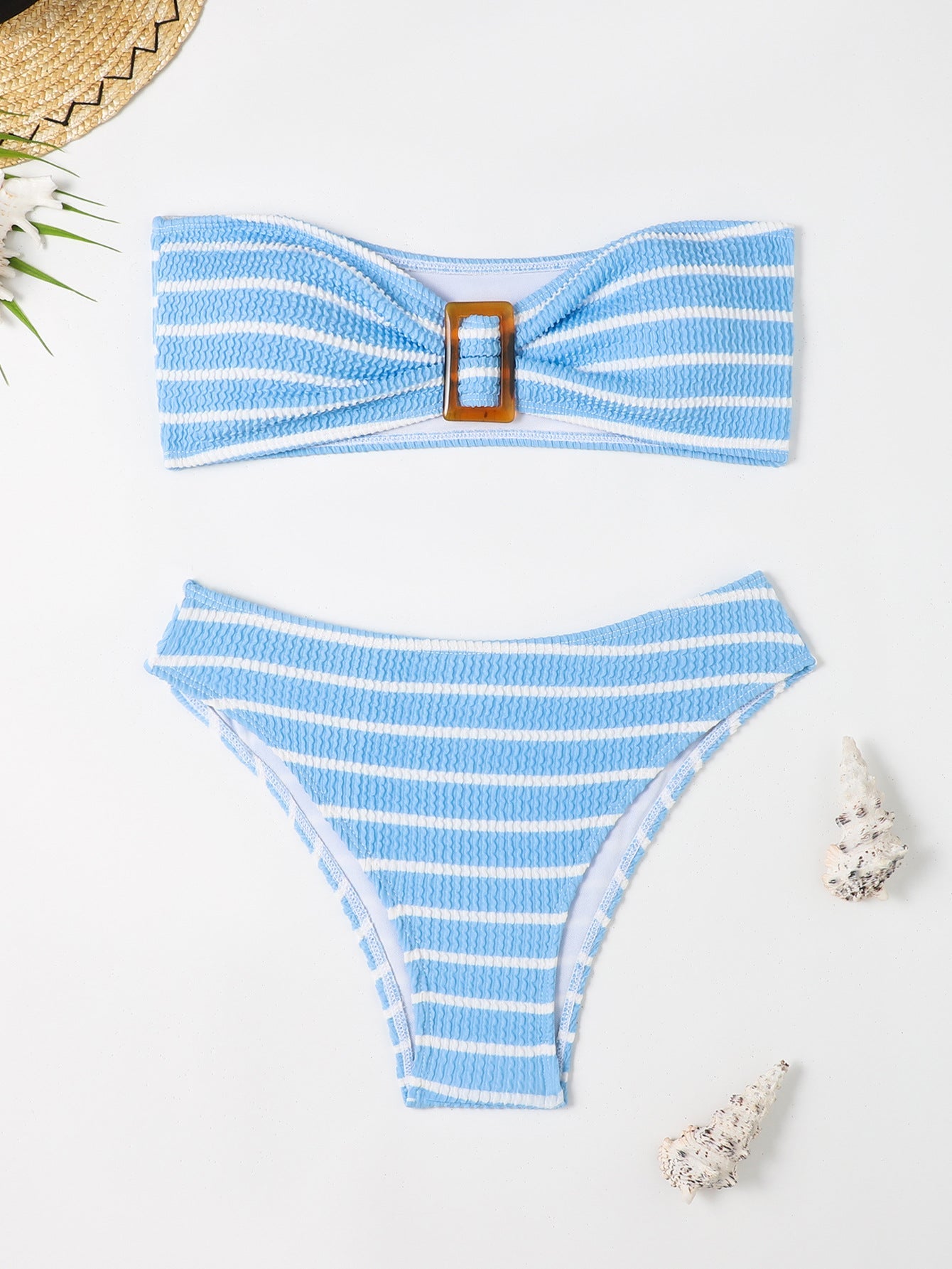 Haut de bikini bandeau raffiné pour femme avec nœud et taille haute de berg-feldt