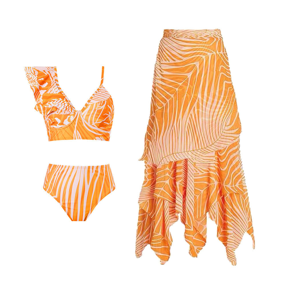 Maillot de bain deux pièces pour femme Berg-Feldt à imprimé floral avec paréo
