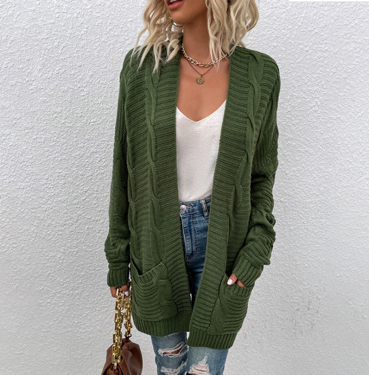 Damen Grobstrick-Cardigan mit großen Taschen und strukturiertem Design Berg-Feldt