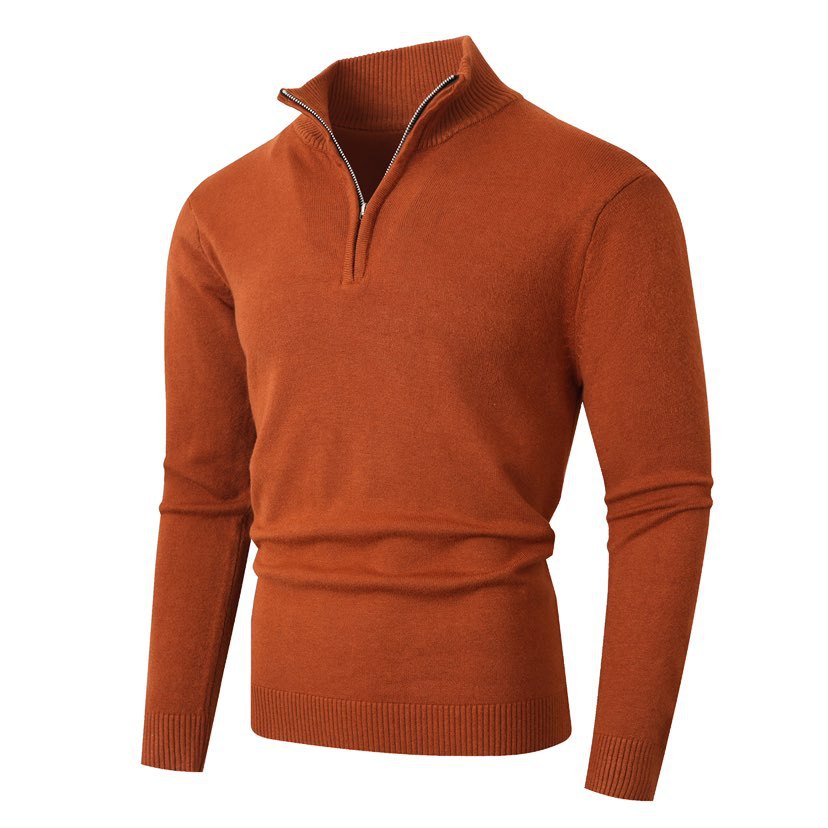 Herren Strickpullover mit modernem Stehkragen und hochwertigem Reißverschluss Berg-Feldt