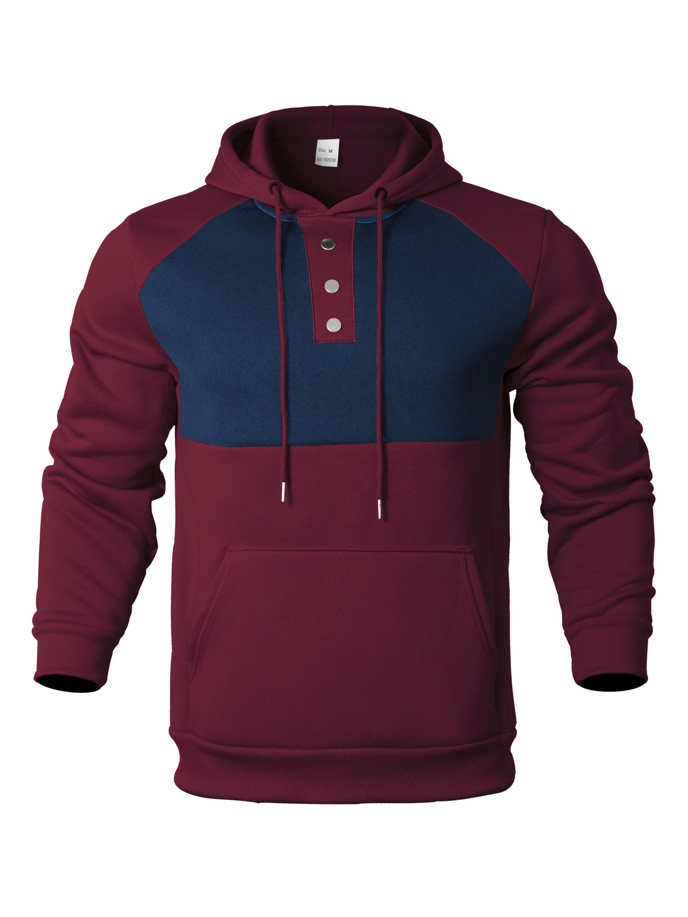 Sweat à capuche pour homme avec patte de boutonnage et détails contrastés Berg-Feldt