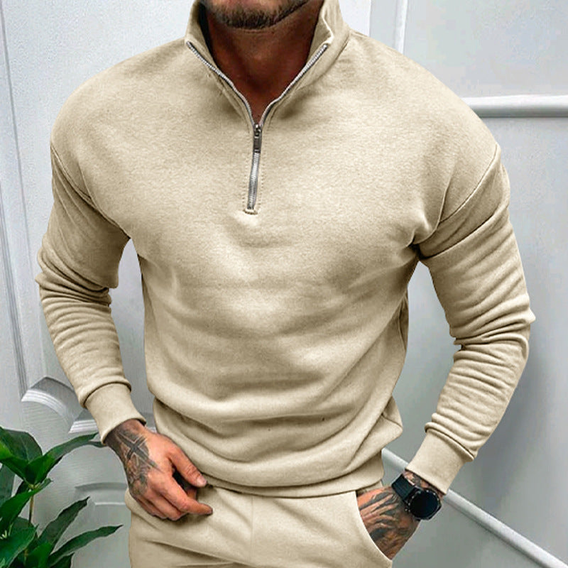 Sweat-shirt homme à col montant zippé Berg-Feldt