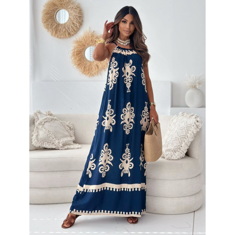 Robe longue bohème pour femme avec élégant col halter de berg-feldt