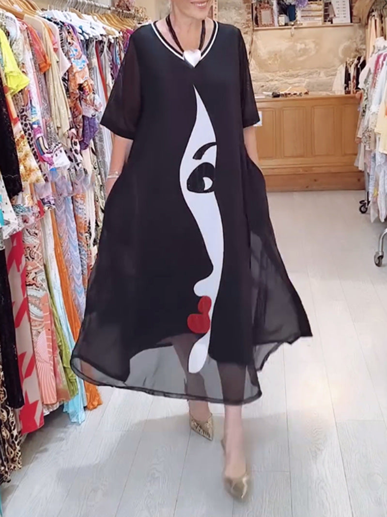 Robe Berg-Feldt imprimée pour femme