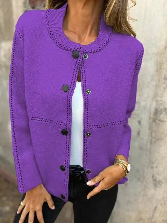 Cardigan ample à boutons et coutures décoratives pour femme Berg-Feldt
