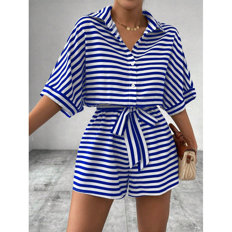 Ensemble pour femme Berg-Feldt : Chemise ample et short à rayures