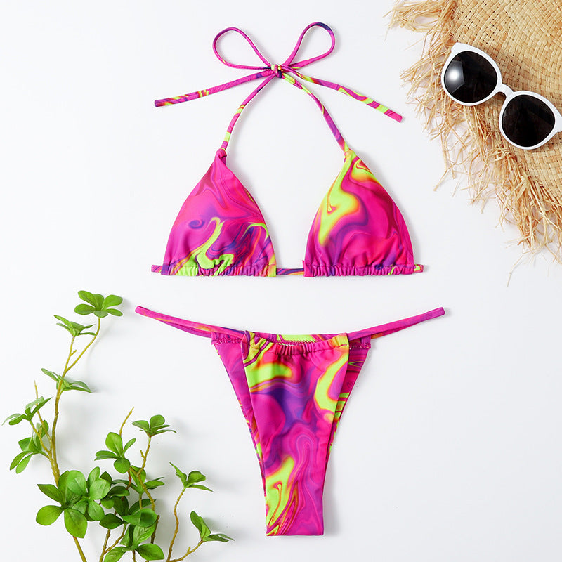 Haut de maillot de bain triangle à motif multicolore berg-feldt pour femme