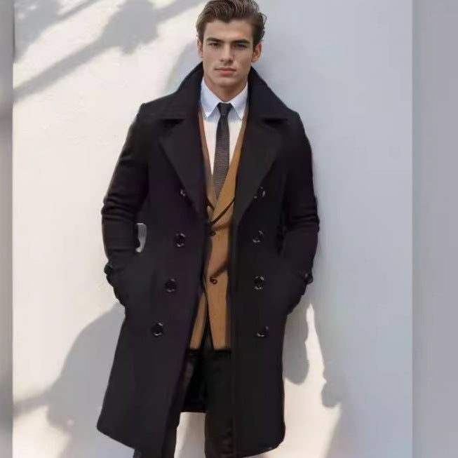 Herren eleganter Wolltrenchcoat mit doppelter Knopfleiste Berg-Feldt