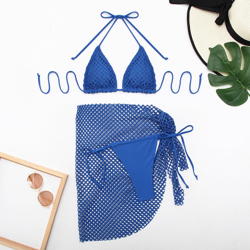 Ensemble bikini charmant avec détails en maille et jupe de berg-feldt pour femme
